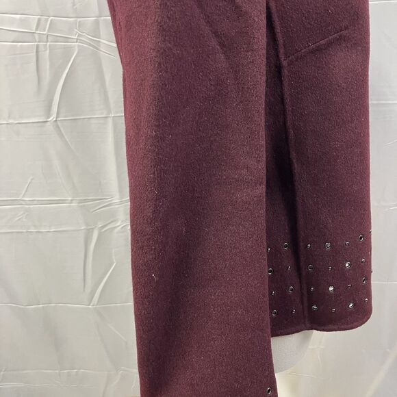 Anne Klein Wool Blend Studded Blazer Jacket Coat Sz PS Maroon Classic Career - Picture 9 of 15